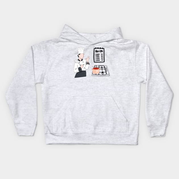 Women Chef Kids Hoodie by B&C Fashion